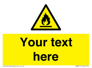 Custom flammable sign